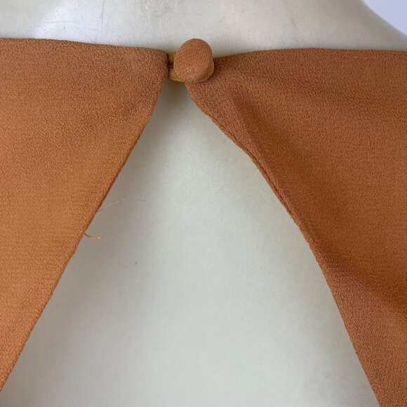 Idem Ditto Women’s Orange Polyester Ruched Long Sleeve Crop Top Size M - Picture 4 of 8